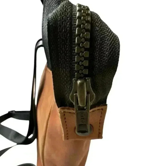 ORNAS LEATHER Mini SWAN Red Cognac Everyday leather backpack Button Zip Closure - Picture 6 of 16